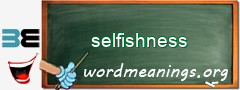 WordMeaning blackboard for selfishness